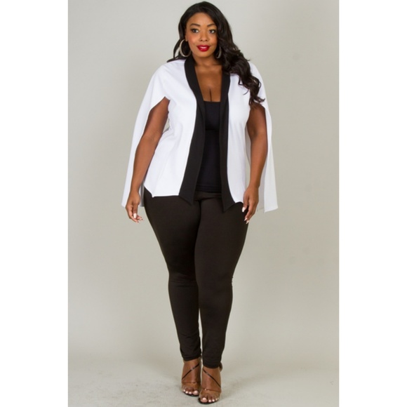 1X NEW PLUS SIZE COLOR BLOCK SLIT SLEEVE JACKET - Picture 6 of 6